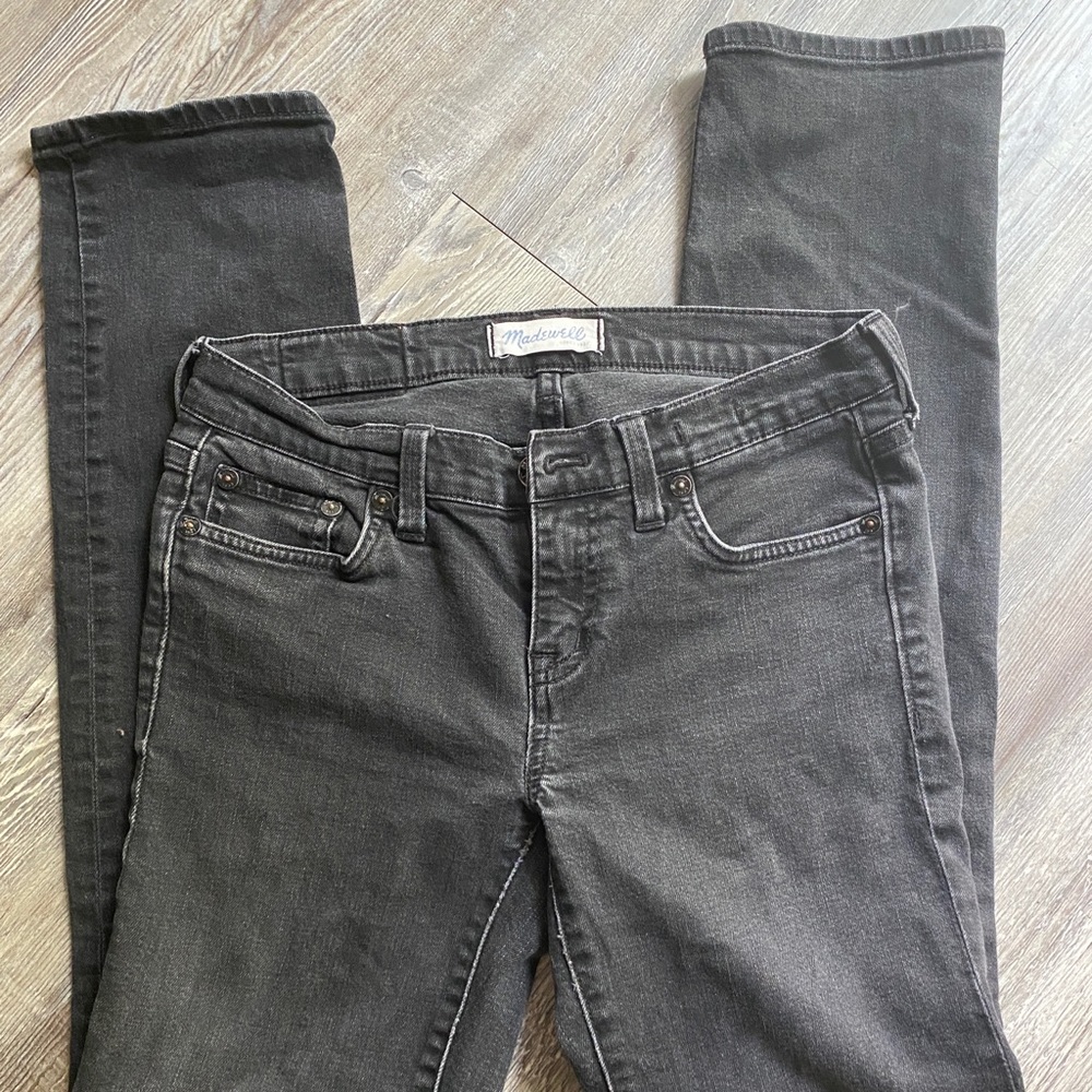 Madewell skinny black faded jeans
